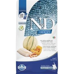 N&D OCEAN Cat GF Cod, Shrimp, Pumpkin & Cantaloupe Melon Kitten 300 g