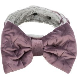 Trixie Vánoční obojek s mašlí M-L samet/plyš lila/zelená