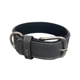 BAFPET Kožený obojek EXCLUSIVE šedá