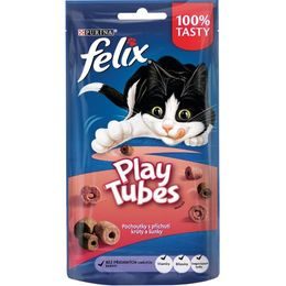 Felix snack Cat Play Tubes příchuť krůta, šunka 50 g