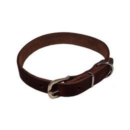 BAFPET Obojek z mastné kůže ZUBR hnědá