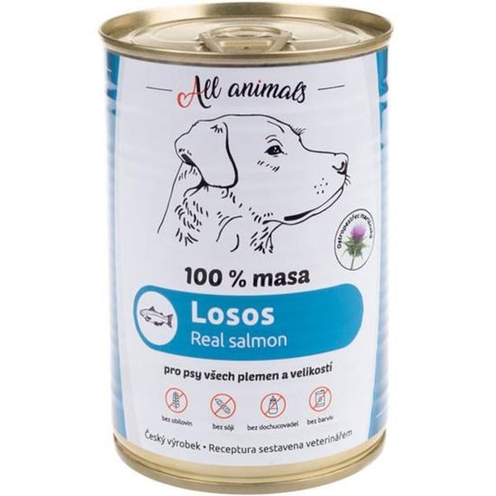 All Animals konzerva pro psy losos mletý 400g