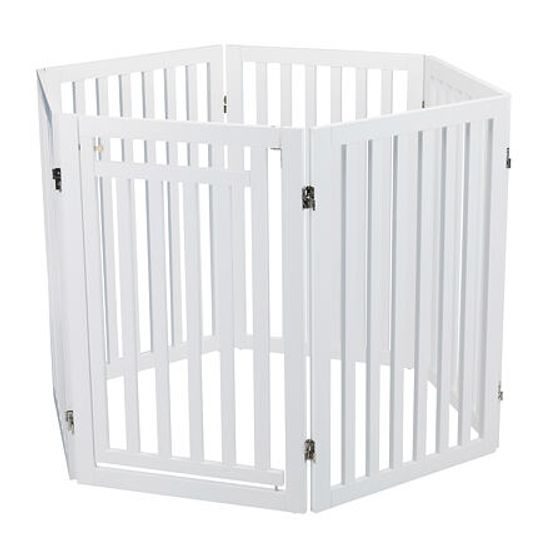 Trixie Ochranná bariéra s otvíracími dvířky 60-160x81cm bílá