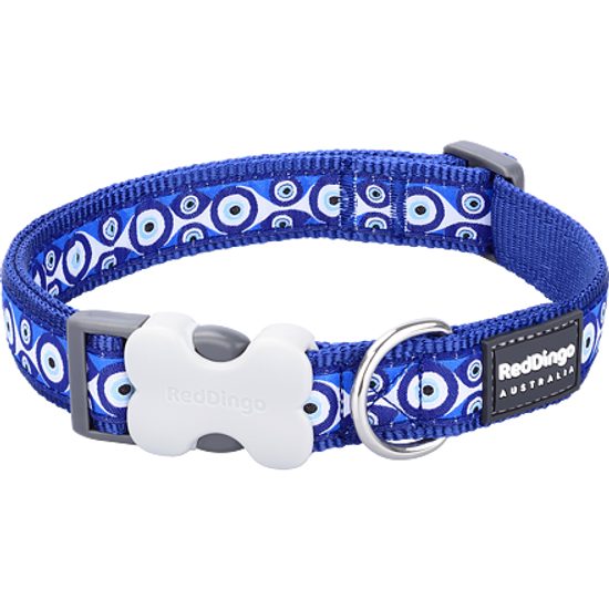 Red Dingo Obojek 15 mm x 24-36 cm Evil Eye Tmavě Modrá
