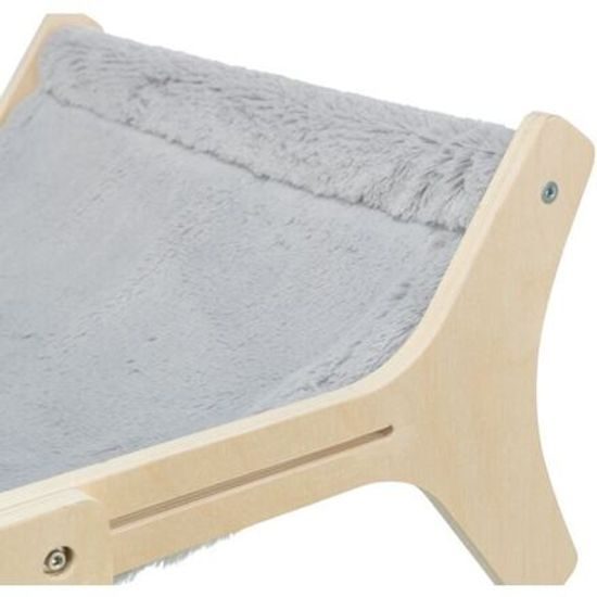 Trixie Hammock lehátko pro kočky do 12 kg 47x24x38cm dřevo/plyš šedá