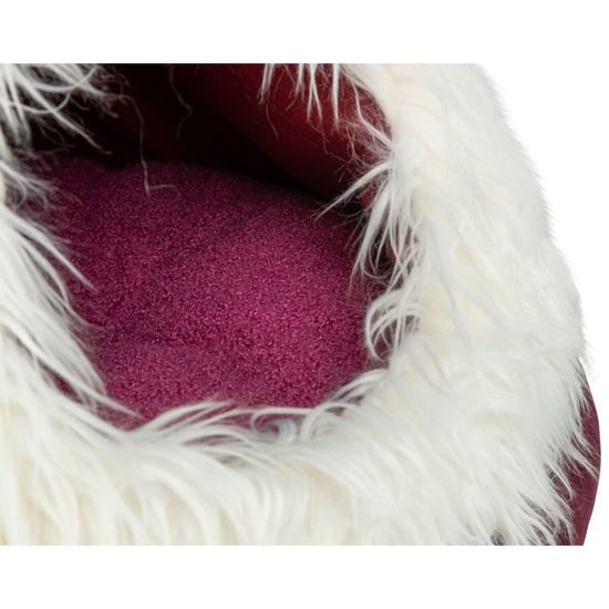TRIXIE Xmas Bed Dwarf vánoční sametová kukaň Skřítek ø 45 × 47 cm bordó