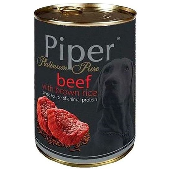 Piper PLATINUM PURE hovězí s hnědou rýží konzerva pro psy 400 g
