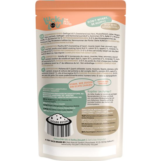 Lucky Lou Lifestage Adult s drůbežím a králičím masem 125 g