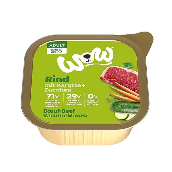 WOW Paštika Hovězí s karotkou Adult 150g