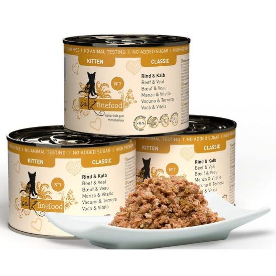 Catz finefood Konzerva pro koťata CF Classic Kitten No.7 s hovězím, telecím, meruňkami a ananasem 200 g