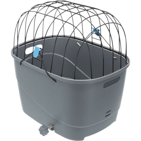 Trixie Plastový košík na zadní nosič s mřížkovou střechou 36x47x46cm šedý (max. 6kg)