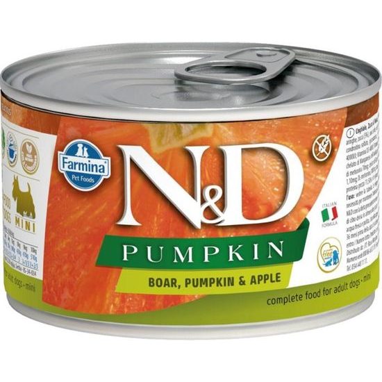 N&D PUMPKIN Dog konzerva Wild Boar, Pumpkin & Apple Mini 140 g