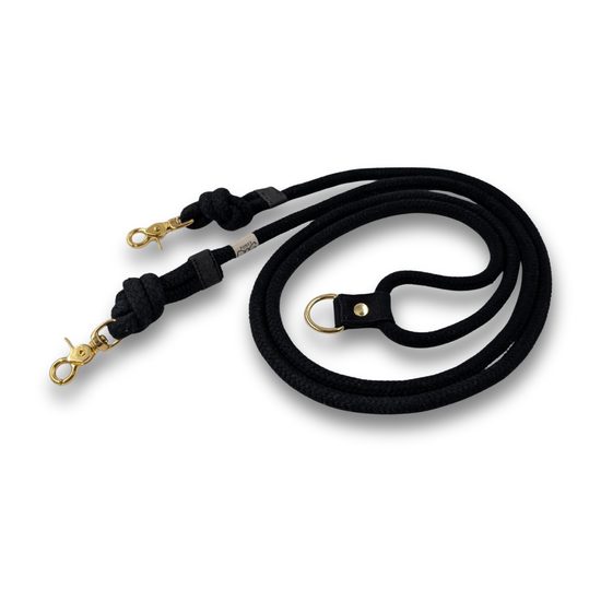 FUNKY DOG Černé lněné ekologické vodítko 2,5 m