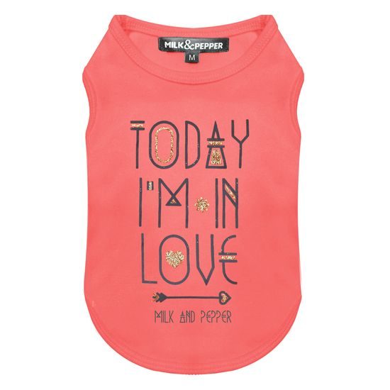 Milk&Pepper Tričko pro psa s nápisem růžové 15 cm