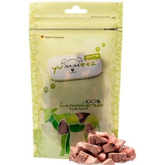 Yummeez Pure Mrazem sušená jehněčí srdíčka 35 g