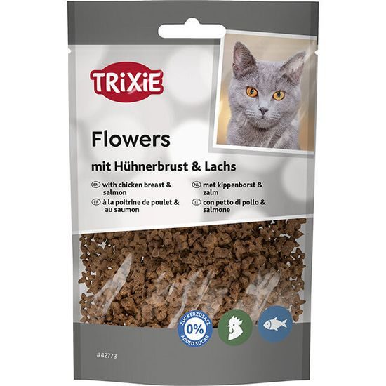 TRIXIE Flowers kytičky s kuřecími prsy a lososem 50 g