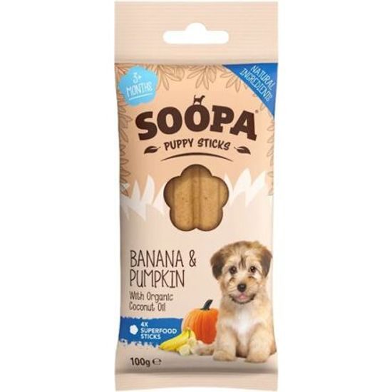 Soopa Pets Dentální tyčinky Soopa Puppy s banánem a dýní 100 g
