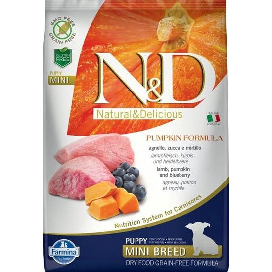 N&D PUMPKIN Dog GF Lamb & Blueberry Puppy Mini 7 kg