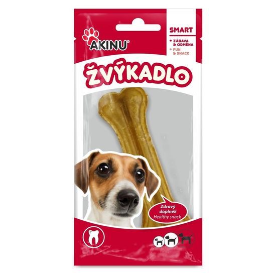 Akinu Kost z buvolí kůže přírodní pamlsek pro psy žvýkací 12 cm 1 ks
