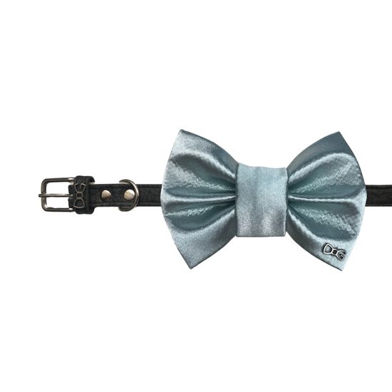 FUNKY DOG Svatební psí motýlek saténový světle modrý