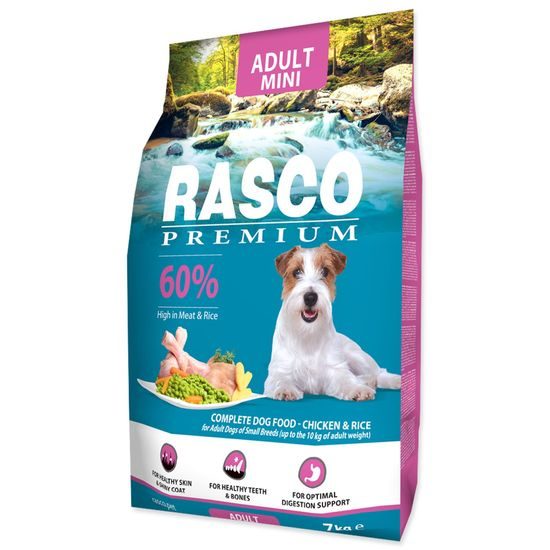 Rasco Premium Krmivo Adult Mini kuře s rýží 7kg