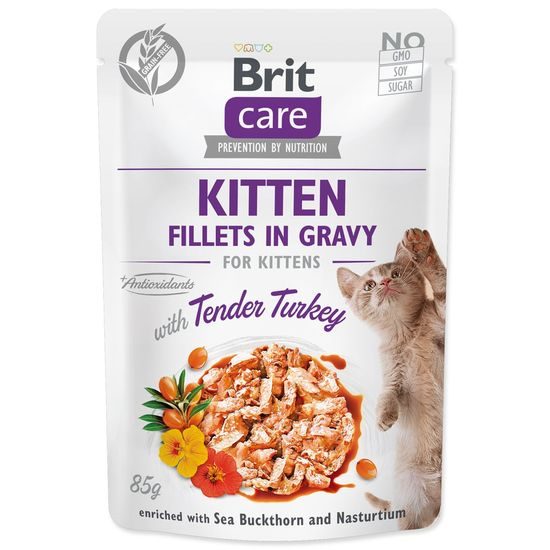 Brit Care Cat Kitten Fillets in Gravy with Tender Turkey Pouch 85g