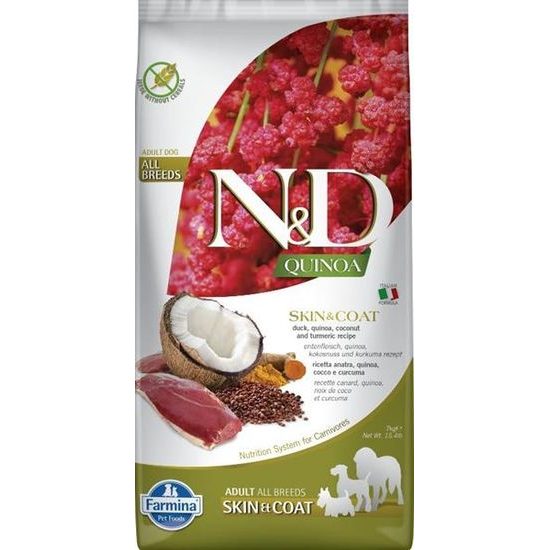 N&D QUINOA Dog GF Skin & Coat, Duck & Coconut Adult All Medium & Maxi 7 kg
