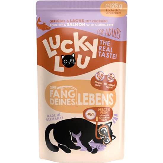 Lucky Lou Lifestage Adult s drůbežím masem a lososem 125 g