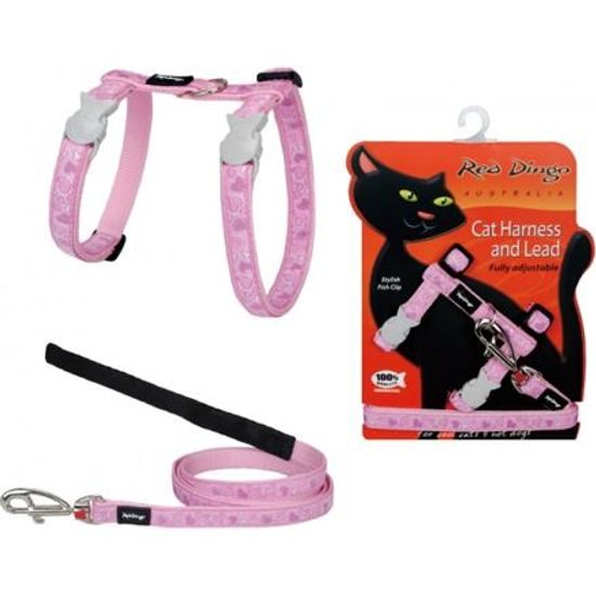 Red Dingo Postroj s vodítkem kočka Breezy Love Pink
