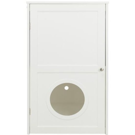 Trixie XL domek na kočičí toaletu 2 poličky MDF 53x90x58cm bílá