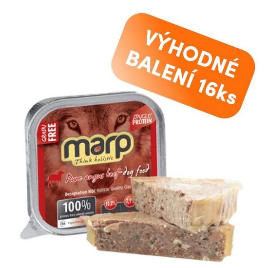 Marp Angus Beef vanička pro psy s hovězím 16x100g