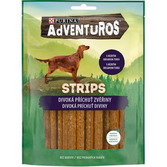 Purina Adventuros snack dog plátky se zvěřinou 90 g