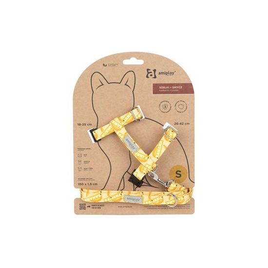 Amiplay Kšíry pro kočku s vodítkem BeHappyCat Banana