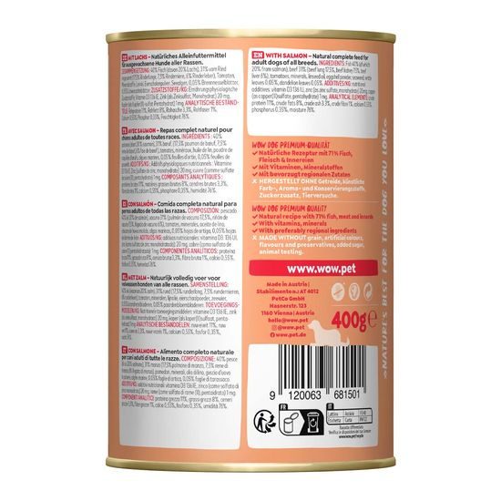 WOW Konzerva Losos s rajčaty Adult 400g