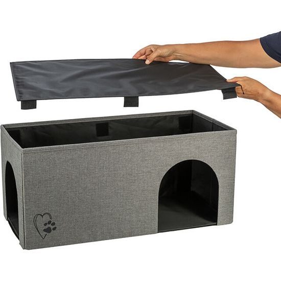 Trixie Jeskyně KIMY skládací 2 patra 76x72x37 cm světle šedá