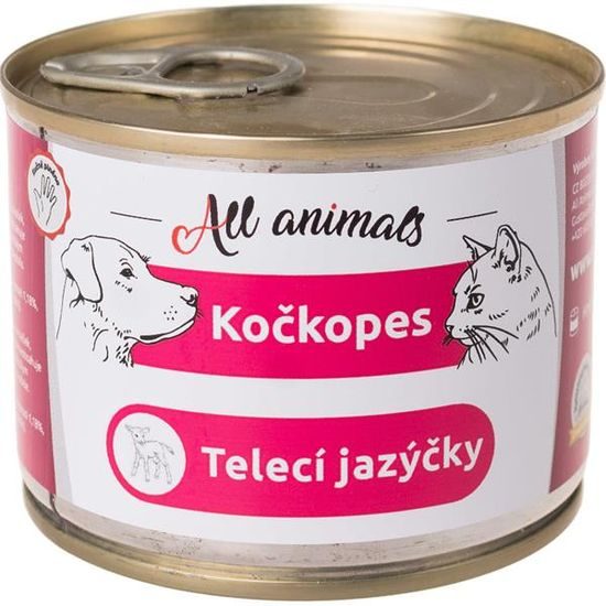 All Animals Kočkopes konzerva telecí jazýčky 200g