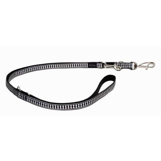 Red Dingo Vodítko přepínací 20 mm x 2 m Bones Rfx Černá