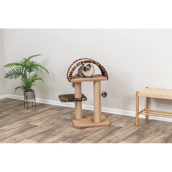 TRIXIE Škrabadlo LEO, 2 podesty, oblouk, míček, 85 cm, hnědá