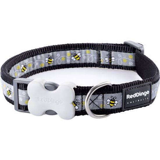 Red Dingo Obojek 20 mm x 30-47 cm Bumble Bee Black