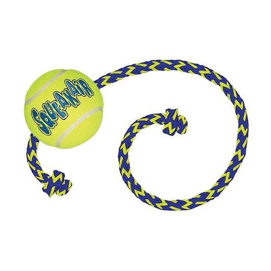 KONG Hračka tenis SqueakAir Ball w/Rope M