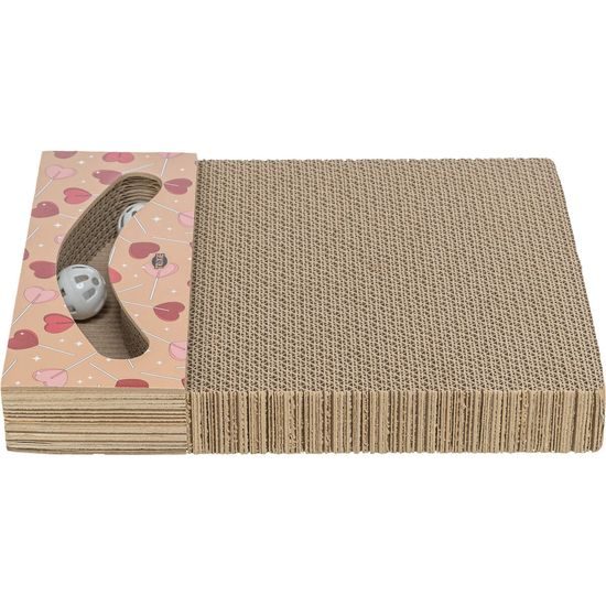 Trixie Škrabací karton VALENTINE s míčky a catnipem meruňková LIMITOVANÁ NABÍDKA