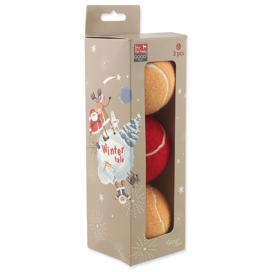 Dog fantasy Hračka Winter Tale Vánoční sada tenisových míčků 3ks