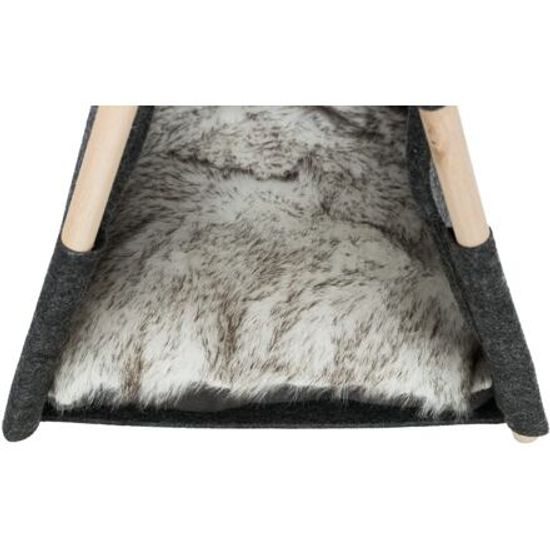 Trixie Jeskyně ELISE s polštářkem 63x 44x 30cm tvar loďka filc antracit