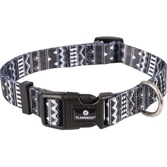 Flamingo Obojek nylon Sadie černobílý M 2x40-55cm