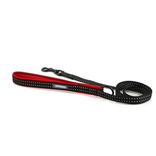 Aminela jednoduché vodítko nepodšité Sport & City pro malá plemena 16mm/150cm červená