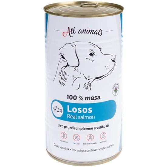 All Animals konzerva pro psy losos mletý 1200g