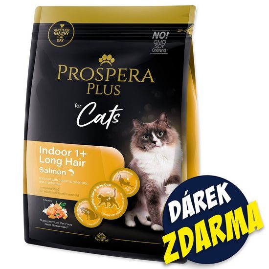 Prospera Plus Krmivo Indoor 1+ Salmon Long Hair 7kg+Barel Prospera Plus Plus