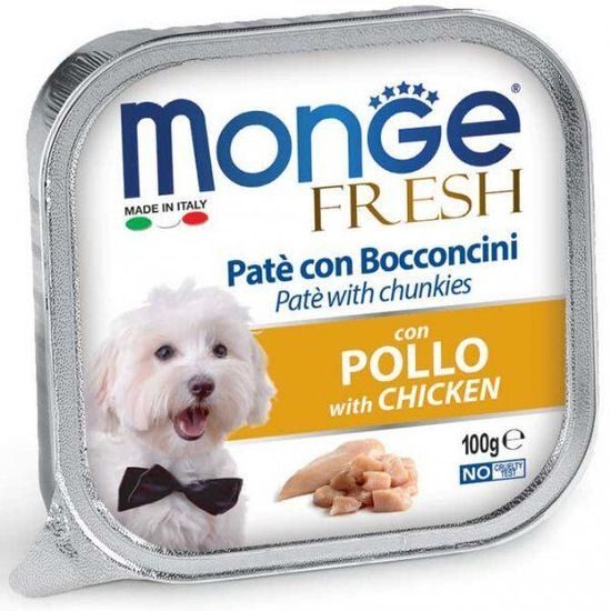 Monge FRESH paštika a kousky s kuřecím 100 g pro psy