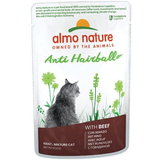 Almo Nature Holistic Anti Hairball s hovězím 70g výhodné balení 30ks