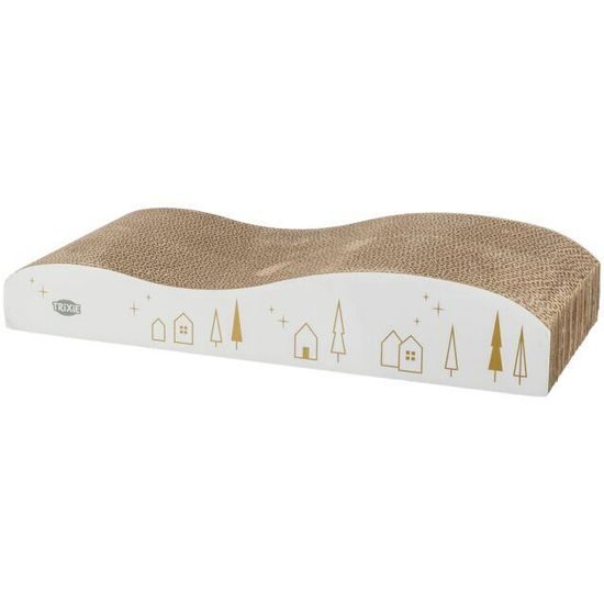 Trixie Vánoční kartonové škrabadlo s catnipem 43.5 x 8 x 20 cm bílá/zlatá